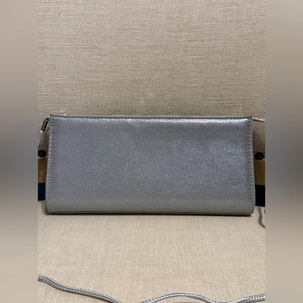 Kate Landry Silver Evening Convertible Clutch